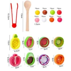Counting Fruits With Matching Sorting Cups For Kids , 50pcs Fruits Color Sorting Learning Toys For Number Counting & Color Recognition, Christmas Gift 1pcs -Schmidt Butik 1168909629 max