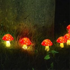 Solar Mushroom Lamp Waterproof Multi-colored Mushroom Led Lamp For Christmas Halloween Garden Yard