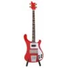 Red Mini Bass Guitar Replica With Stand And Case Instrument Model Ornaments Christmas Gift