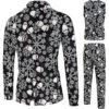 3 Piece Men's Christmas Suit Set Slim Fit Xmas Holiday Tuxedo Blazer Jacket Vests Pants XL