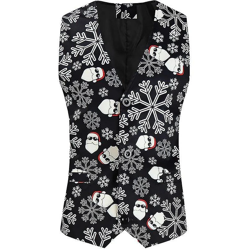 3 Piece Men's Christmas Suit Set Slim Fit Xmas Holiday Tuxedo Blazer Jacket Vests Pants XL 4 3 Piece Men's Christmas Suit Set Slim Fit Xmas Holiday Tuxedo Blazer Jacket Vests Pants XL - Billede 4