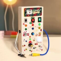 Christmas Baby Træ Busy Board Med Led Light Sensorisk Pædagogisk Legetøj Til Småbørn 1-3y Toggle S -Schmidt Butik 1191474248 max