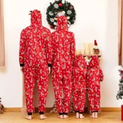 Matching Christmas Onesies Pajamas For Family Cute Print Pajamas Hooded Sleepwear Snowflake Nightwear With Hat Good Premium -Schmidt Butik 1193321666 max