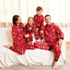 Matching Christmas Onesies Pajamas For Family Cute Print Pajamas Hooded Sleepwear Snowflake Nightwear With Hat Good Premium -Schmidt Butik 1193321687 max