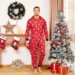 Matching Christmas Onesies Pajamas For Family Cute Print Pajamas Hooded Sleepwear Snowflake Nightwear With Hat Good Premium -Schmidt Butik 1193321715 max