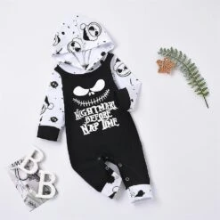 3-24 Months Toddler Baby One-piece Nightmare Before Christmas Jumpsuit Skull Prints Hooded Romper Gifts 18-24 Months -Schmidt Butik 1195555943 max