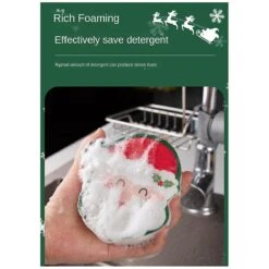 8 Pcs Christmas Sponges Kitchen Dual Sided Dish Sponges For Washing Dishes Santa Christmas Tree Gin -Schmidt Butik 1197956875 max