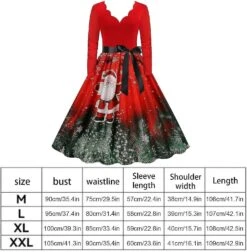 Christmas Print Dresses For Women,classic Scalloped Tea Dress For Female - 1950s Style V Neck Dress Swing Cocktail Party Dresses C -Schmidt Butik 1199571983 max