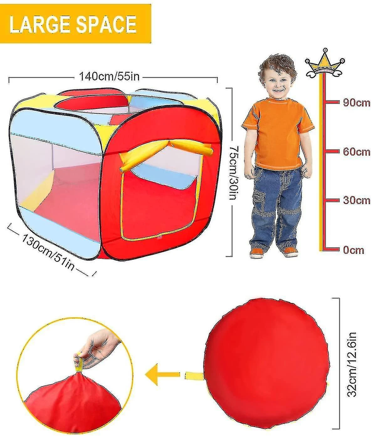 Kids Ball Play Tent, Pop Up Folding Baby Play Tent Portable Garden Tent Christmas Gift For Kids (without Ball) | Fruugo Nz 3 Kids Ball Play Tent, Pop Up Folding Baby Play Tent Portable Garden Tent Christmas Gift For Kids (without Ball) | Fruugo Nz - Billede 3