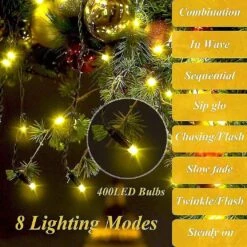Christmas Tree Lights, 400 Led Christmas Lights With 8 Light Modes & Memory Function, 6.6ft X 16 Wh -Schmidt Butik 1201910683 max