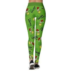 Christmas Women High Waist Leggings Striped The Grinch Snowflake Printed Stretch Skinny Pants Xmas Gift M A -Schmidt Butik 1201910698 max