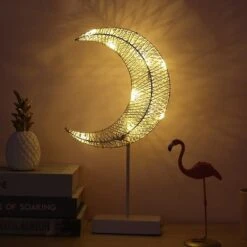 Decorative Table Lamp Christmas Moon Star Ramadan Desk Lamp-Moon Style C