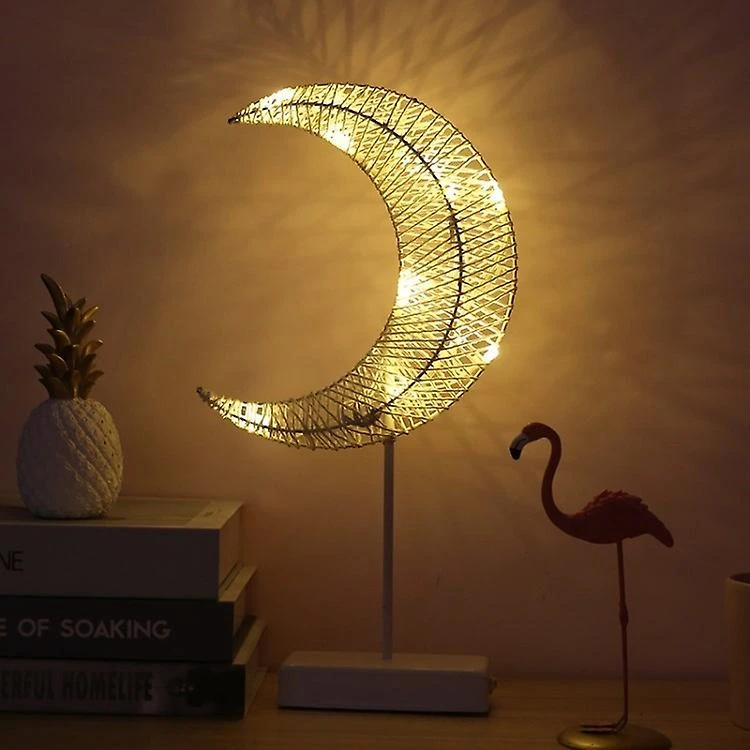 Decorative Table Lamp Christmas Moon Star Ramadan Desk Lamp-Moon Style C 1 Decorative Table Lamp Christmas Moon Star Ramadan Desk Lamp-Moon Style C