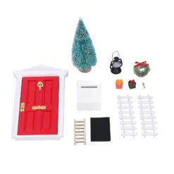 Mini Wooden Door Set Smoother Edge Color Lasting Vivid Details Doll House Christmas Set For 1:12 Doll House Gifts For Kids 3-6 Years -Schmidt Butik 1215456172 max