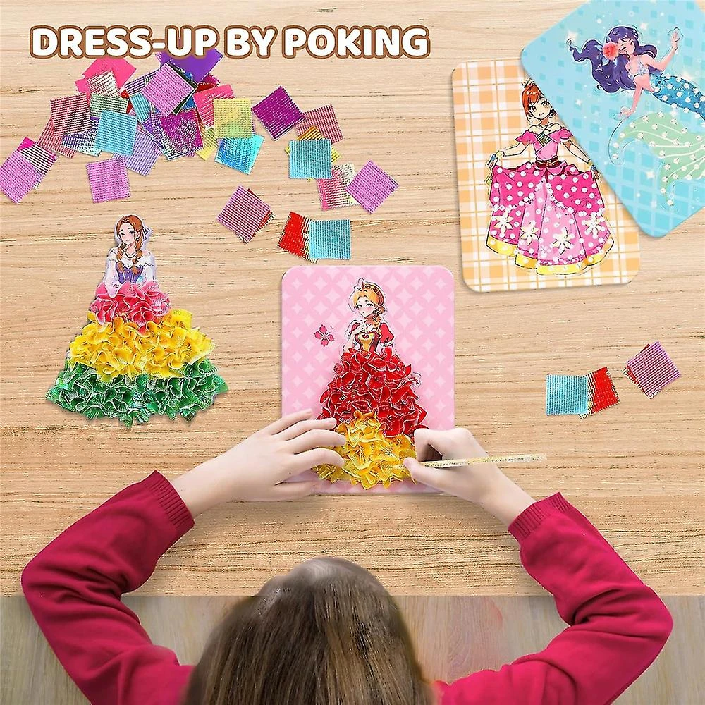 Puzzle Puncture Painting With 12 Princess Board - Fabric Poking Art & Crafts Diy Birthday Christmas Gifts For Kids Girls 5 Puzzle Puncture Painting With 12 Princess Board - Fabric Poking Art & Crafts Diy Birthday Christmas Gifts For Kids Girls - Billede 5