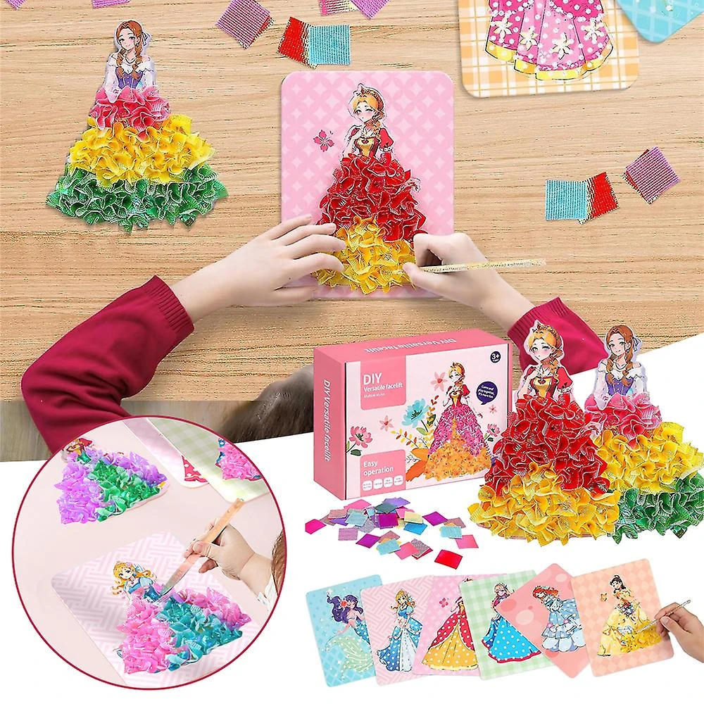 Puzzle Puncture Painting With 12 Princess Board - Fabric Poking Art & Crafts Diy Birthday Christmas Gifts For Kids Girls 4 Puzzle Puncture Painting With 12 Princess Board - Fabric Poking Art & Crafts Diy Birthday Christmas Gifts For Kids Girls - Billede 4