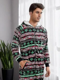 Christmas Onesies Compatible Adults, Mens Matching Holiday Jumpsuits With Convenient Pockets L COLOR 1 -Schmidt Butik 1220012668 max