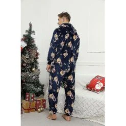 Christmas Onesies For Adults, Mens Matching Holiday Jumpsuits With Convenient Pockets L COLOR 2
