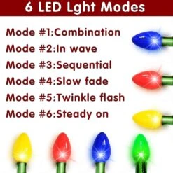 Pack Of Christmas Glow Necklace Headband With Colorful LED Glowing Bulbs 6 Flashing Modes For Childr