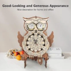 Owl Clock Wooden Model Kit Mechanical Puzzle Building Kit Compatible With Kids Adults Birthday Christmas Gifts -Schmidt Butik 1229127407 max