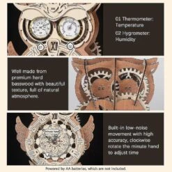 Owl Clock Wooden Model Kit Mechanical Puzzle Building Kit Compatible With Kids Adults Birthday Christmas Gifts