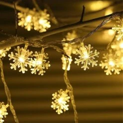 Led Snowflake String Light Outdoor For Christmas Garden Decor For Holiday Lighting Decor Wedding De