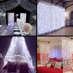 3M X 3m 300 Led Festival Christmas Wedding Party Curtain String Fairy Lamp Light Warm White