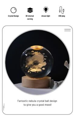 Usb 3d Led Crystal Ball Night Light - Christmas Gift Moon Planet Galaxy -Schmidt Butik 1240217472 max