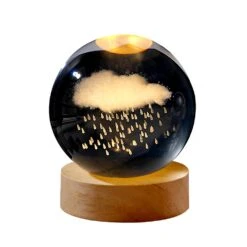 Usb 3d Led Crystal Ball Night Light - Christmas Gift Moon Planet Galaxy
