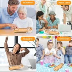 Tabletop Mini Bowling Game Set,funny Christmas Gifts For Adults,wooden Mini Bowling Set For Home Office Desk Toys Stress Relief Gadgets,stocking Stuff 1 Set