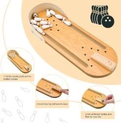 Tabletop Mini Bowling Game Set,funny Christmas Gifts For Adults,wooden Mini Bowling Set For Home Office Desk Toys Stress Relief Gadgets,stocking Stuff 1 Set -Schmidt Butik 1247210891 max