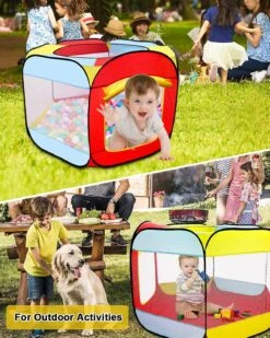 Kids Play Tent, Pop Up Folding Baby Play Tent Portable Garden Tent Hexagon Hut Kids Indoor/Outdoor Christmas Gift (No Ball)