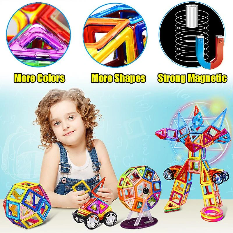 168pcs Magnetic Building Blocks Big Size And Mini Size Diy Magnets Toys, Designer Construction Set Gifts, Christmas/halloween/thanksgiving Gift 5 168pcs Magnetic Building Blocks Big Size And Mini Size Diy Magnets Toys, Designer Construction Set Gifts, Christmas/halloween/thanksgiving Gift - Billede 5