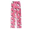 Kvinder Piger Kawaii Hello Kitty Fleece Pyjamas Lounge Bukser Christmas Cartoon Cat All Over Print Soft Flannel Xmas Soft Sleep Pyjamas - Pink 2XL