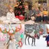 2 Set Inflatable Reindeer Antler Ring Game, Family Christmas Party Games