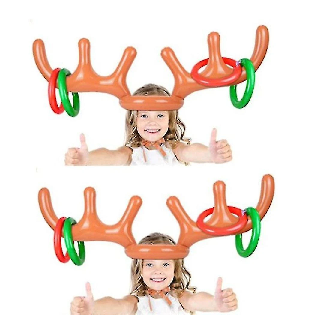 2 Set Inflatable Reindeer Antler Ring Game, Family Christmas Party Games 5 2 Set Inflatable Reindeer Antler Ring Game, Family Christmas Party Games - Billede 5