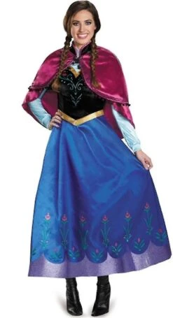 Adult Princess Anna Costume Christmas Cos Fancy Dress Outfit-2 I L