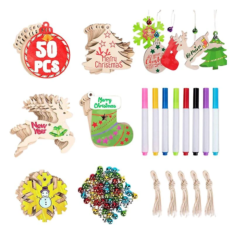 1Set Christmas Wooden Pendant Smooth Universal Exquisite DIY Christmas Wooden Decoration For Home 5 1Set Christmas Wooden Pendant Smooth Universal Exquisite DIY Christmas Wooden Decoration For Home - Billede 5