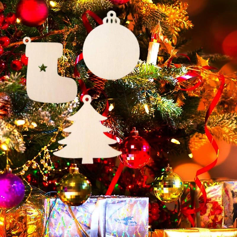 1Set Christmas Wooden Pendant Smooth Universal Exquisite DIY Christmas Wooden Decoration For Home 3 1Set Christmas Wooden Pendant Smooth Universal Exquisite DIY Christmas Wooden Decoration For Home - Billede 3