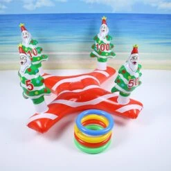 Interesting Ring Toss Game Easy Use PVC Flexible Christmas Tree Inflatable Ring Toss For Home