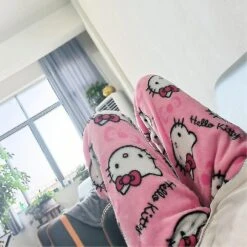 2023 Christmas Pajamas Trousers Unisex Autumn And Winter Warm Flannel Pajamas Trendy Pumpkin 2000 Cartoon Home Clothes M 2