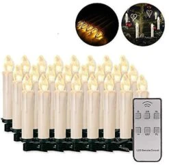 20-Pack Led Candles Led Fairy Lights Cordless Dimmable Candlelight Flameless Christmas Candles For C
