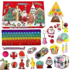 24 Days Calendar Toys Set Christmas Countdown Calendar Blind Box Push Bubble Sensory Toy Chri @bugu