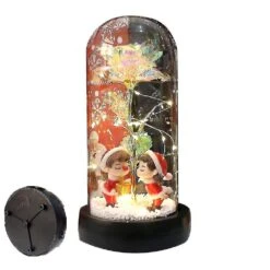 Christmas Rose Music Box Gift Light Glass Dome Light Artificial Rose Gift Unique Gift For Girlfriend White -Schmidt Butik 1321308917 max