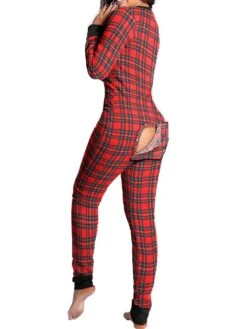 Qian Women Animal Pajama One Piece Christmas Bodysuit Jumpsuit Long Sleeve Sleepwear XL