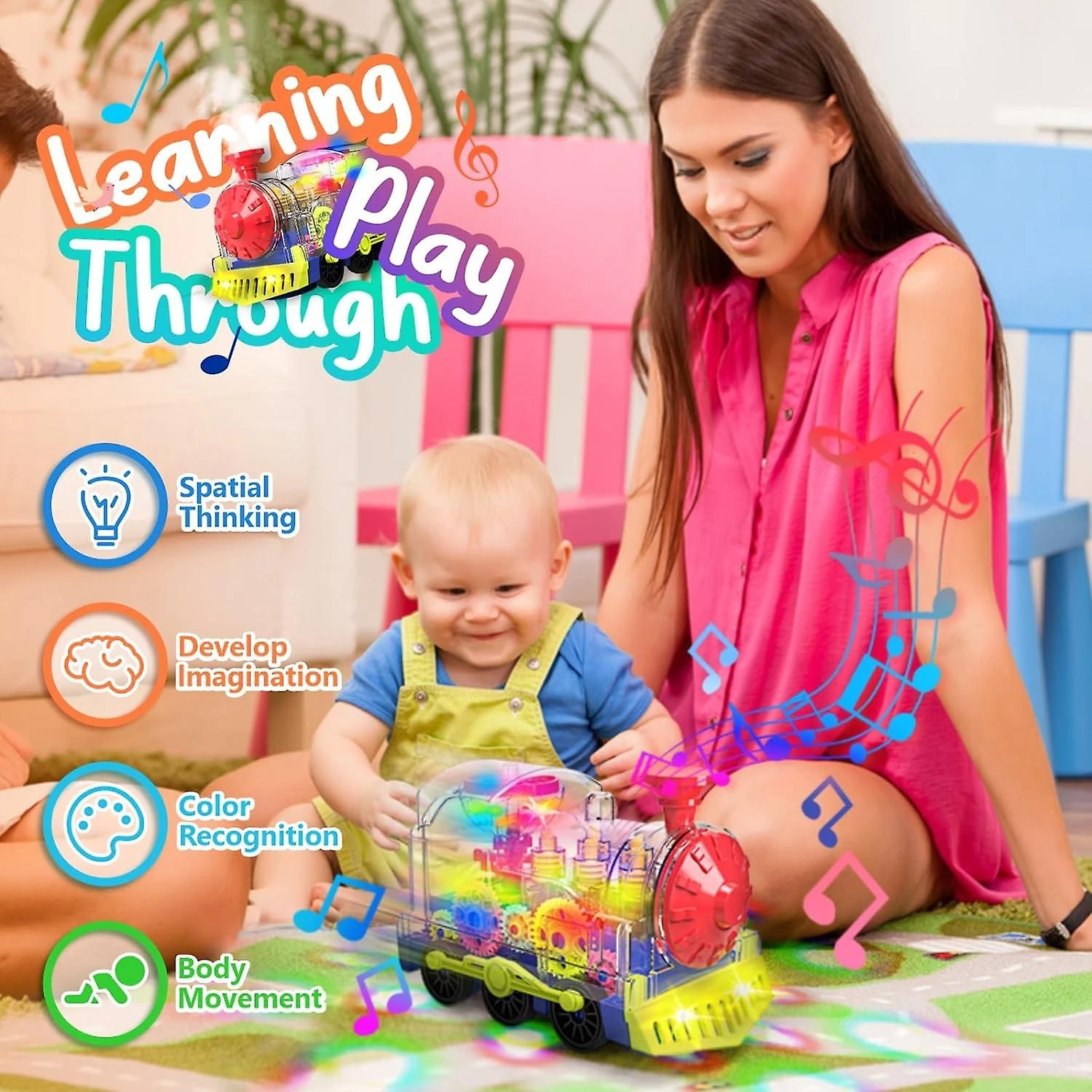 Baby Music Toy Train Toy With Music Light Crawling Musical Toy Gifts Boys Girls Christmas Gifts 4 Baby Music Toy Train Toy With Music Light Crawling Musical Toy Gifts Boys Girls Christmas Gifts - Billede 4