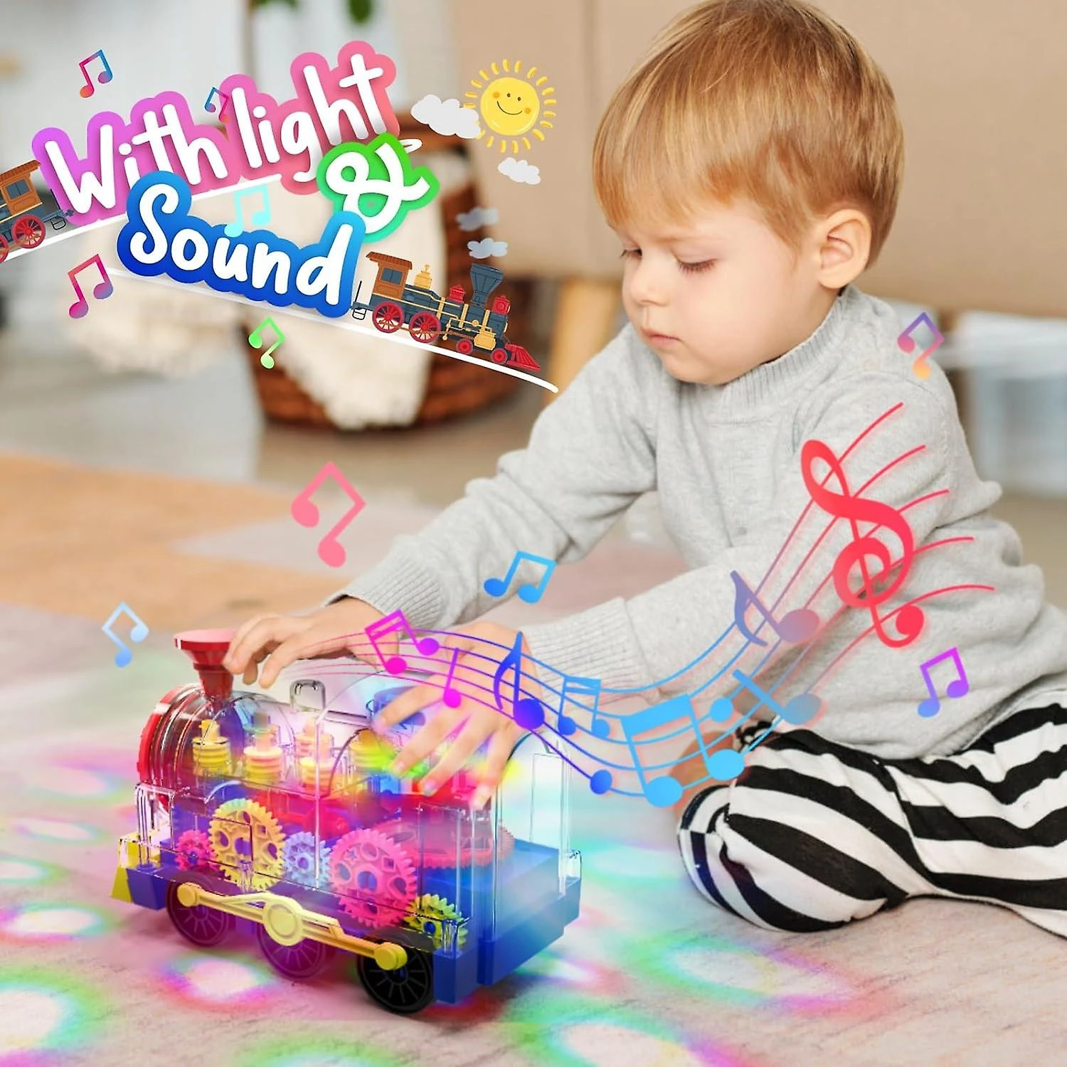 Baby Music Toy Train Toy With Music Light Crawling Musical Toy Gifts Boys Girls Christmas Gifts 2 Baby Music Toy Train Toy With Music Light Crawling Musical Toy Gifts Boys Girls Christmas Gifts - Billede 2
