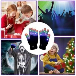 1 Pair Led Gloves, Finger Led Gloves Warm Flashing Lights Colorful Lights For Adult Halloween, Christmas,birthday Gifts, Adult Glow Gloves Warm Gloves