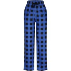 Mens Pajama Pants Christmas Plaid Pj Pants With Pockets Wide Leg Sleep Pants 2XL RED