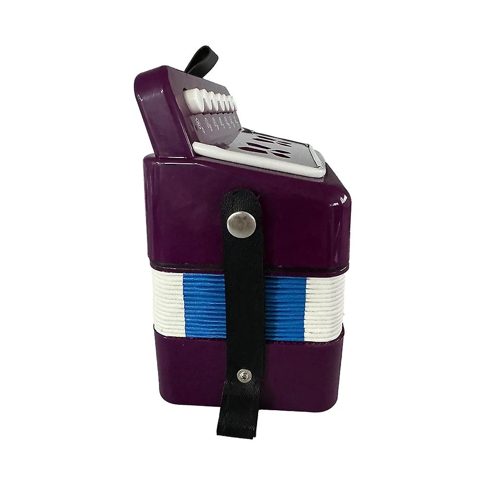 Mini 7-key 2-bass Accordion ABS Material Musical Instrument For Beginners Christmas Gift Lightweight Purple 4 Mini 7-key 2-bass Accordion ABS Material Musical Instrument For Beginners Christmas Gift Lightweight Purple - Billede 4